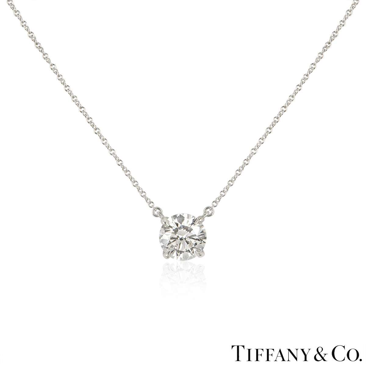 Tiffany & Co. Platinum Diamond Solitaire Pendant 2.01ct F/VS1 | Rich ...